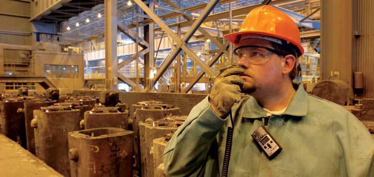 GasBadge Pro in use in a steel mill