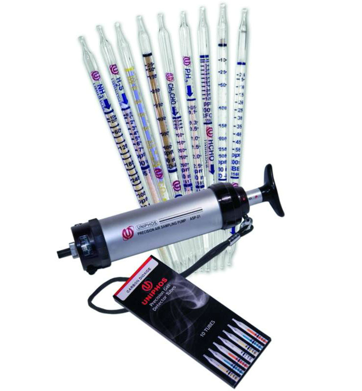 Uniphos gas detection tubes and sampling pump